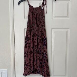Free People Mauve Floral Maxi Slip Dress